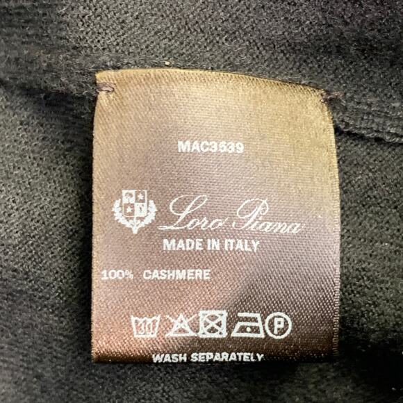 LORO PIANA Size 10 Black Cashmere Crew Neck Pullover - Picture 5 of 5